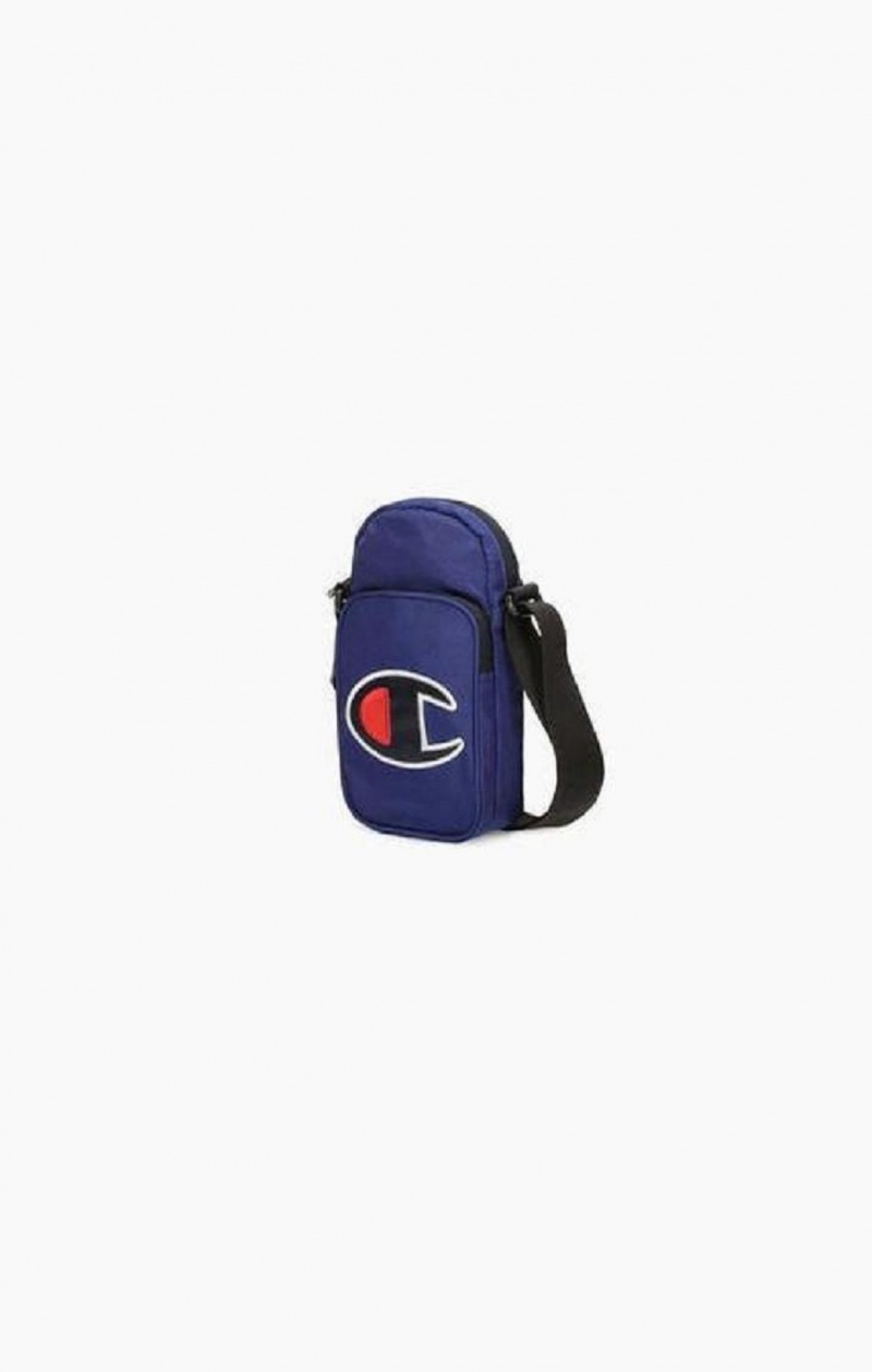 Champion Satin C Logo Patch Double Reima Crossbody Bag Vesker Herre Blå | 1578-SGVWX