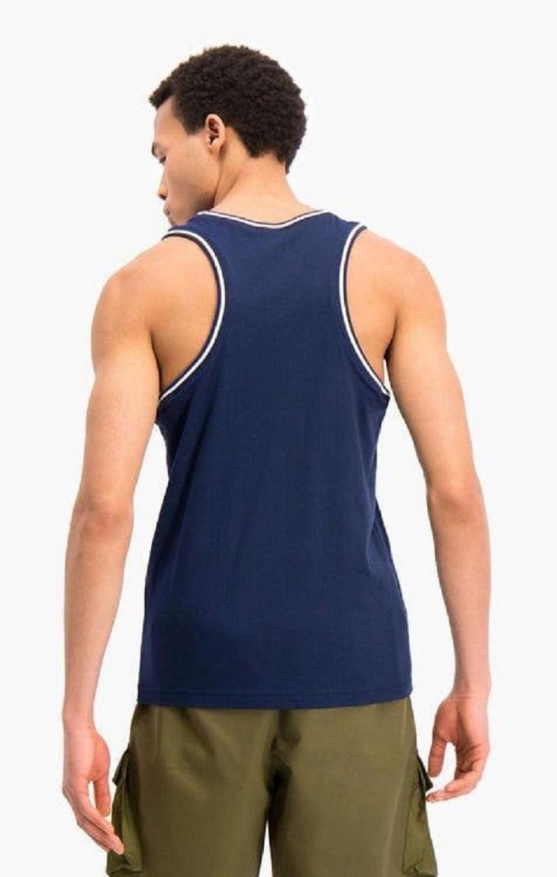 Champion Satin C Logo Tank Top T-skjorte Herre Mørke Blå | 4503-LDWOF