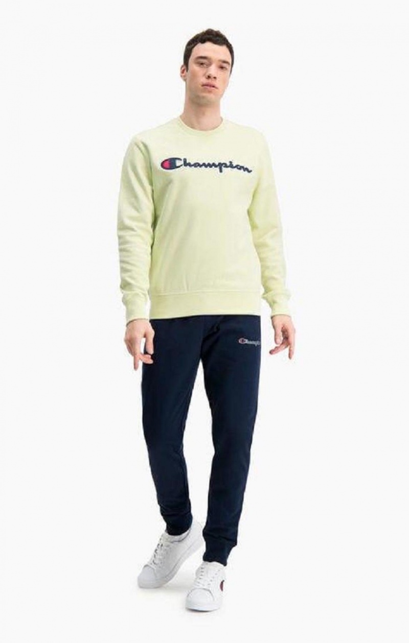 Champion Satin Script Logo Bomull Terry Sweatshirt Gensere Herre Turkis | 3092-LWONV