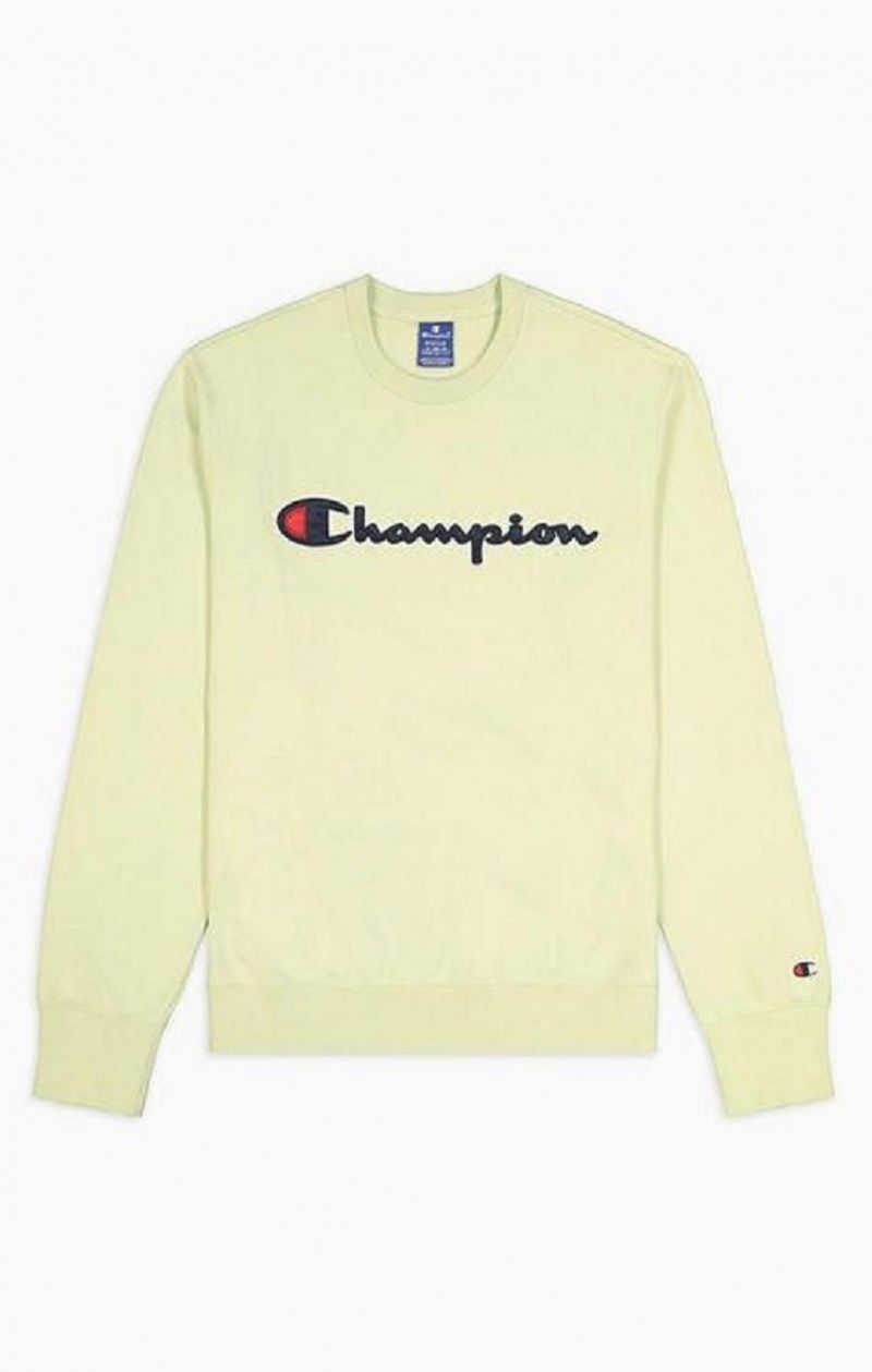 Champion Satin Script Logo Bomull Terry Sweatshirt Gensere Herre Turkis | 3092-LWONV