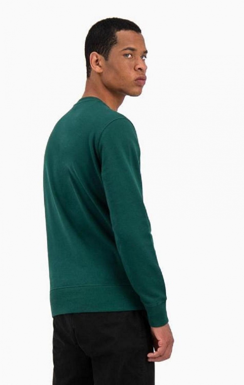 Champion Satin Stitch Script Logo Fleece Sweatshirt Gensere Herre Lyse Grønn | 2639-EOFZM