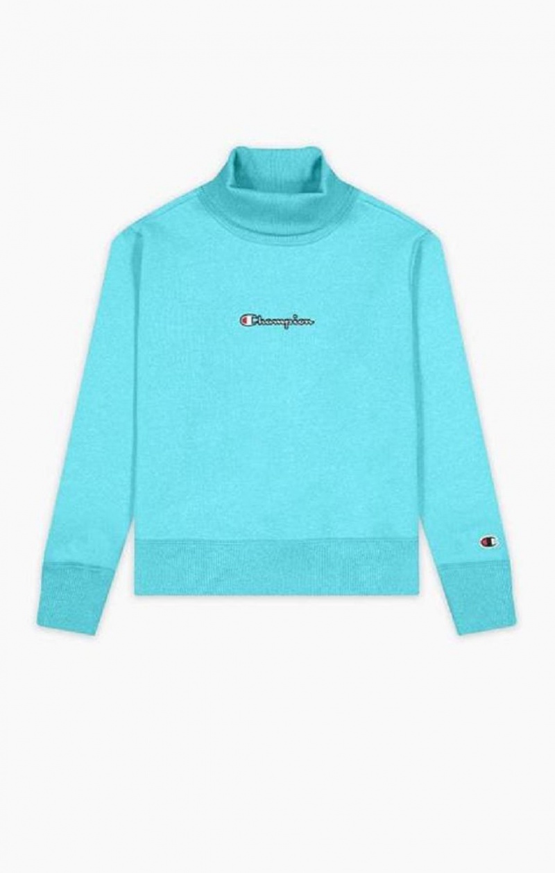 Champion Satin Stitch Script Logo Sweatshirt Gensere Dame Turkis | 5392-KJGTZ