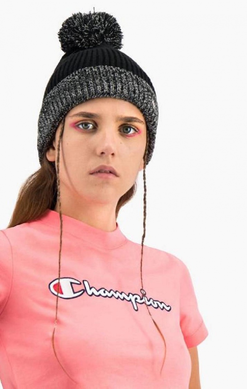 Champion Satin Stitch Script Logo T-Shirt T-skjorte Dame Rosa | 9374-EAISB