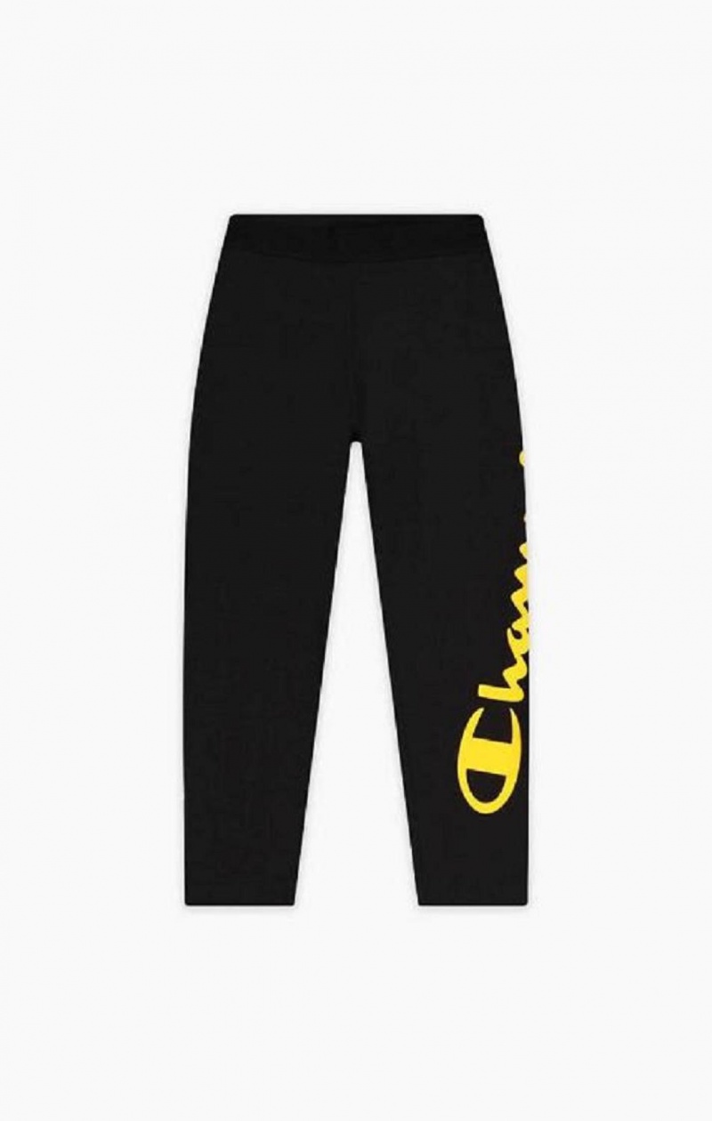 Champion Script Logo 7/8 Leggings Joggebukse Dame Svarte | 4651-DAFCY