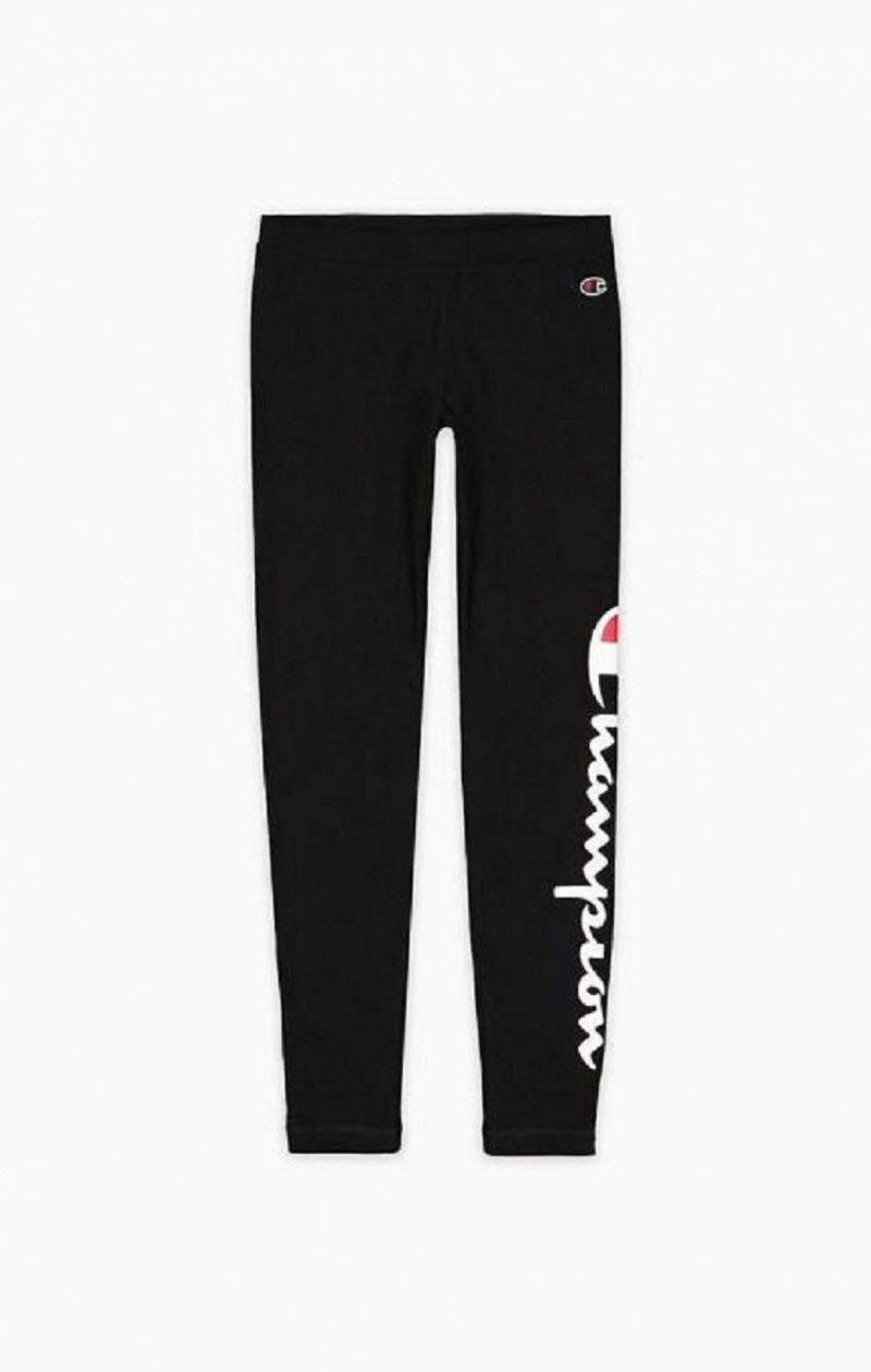 Champion Script Logo 7/8 Leggings Joggebukse Dame Svarte | 7250-DVFBC