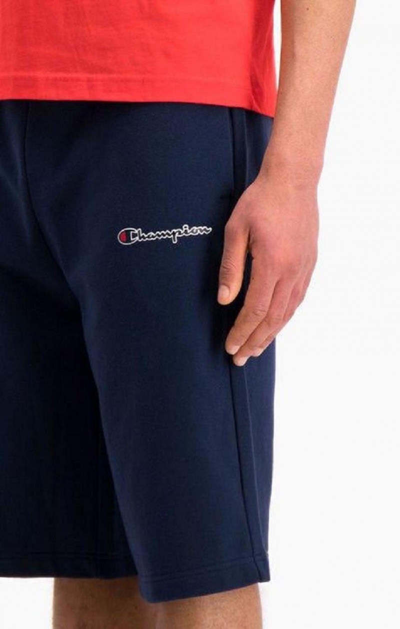 Champion Script Logo Bomull Shorts Shorts Herre Mørke Blå | 9862-PBSWA