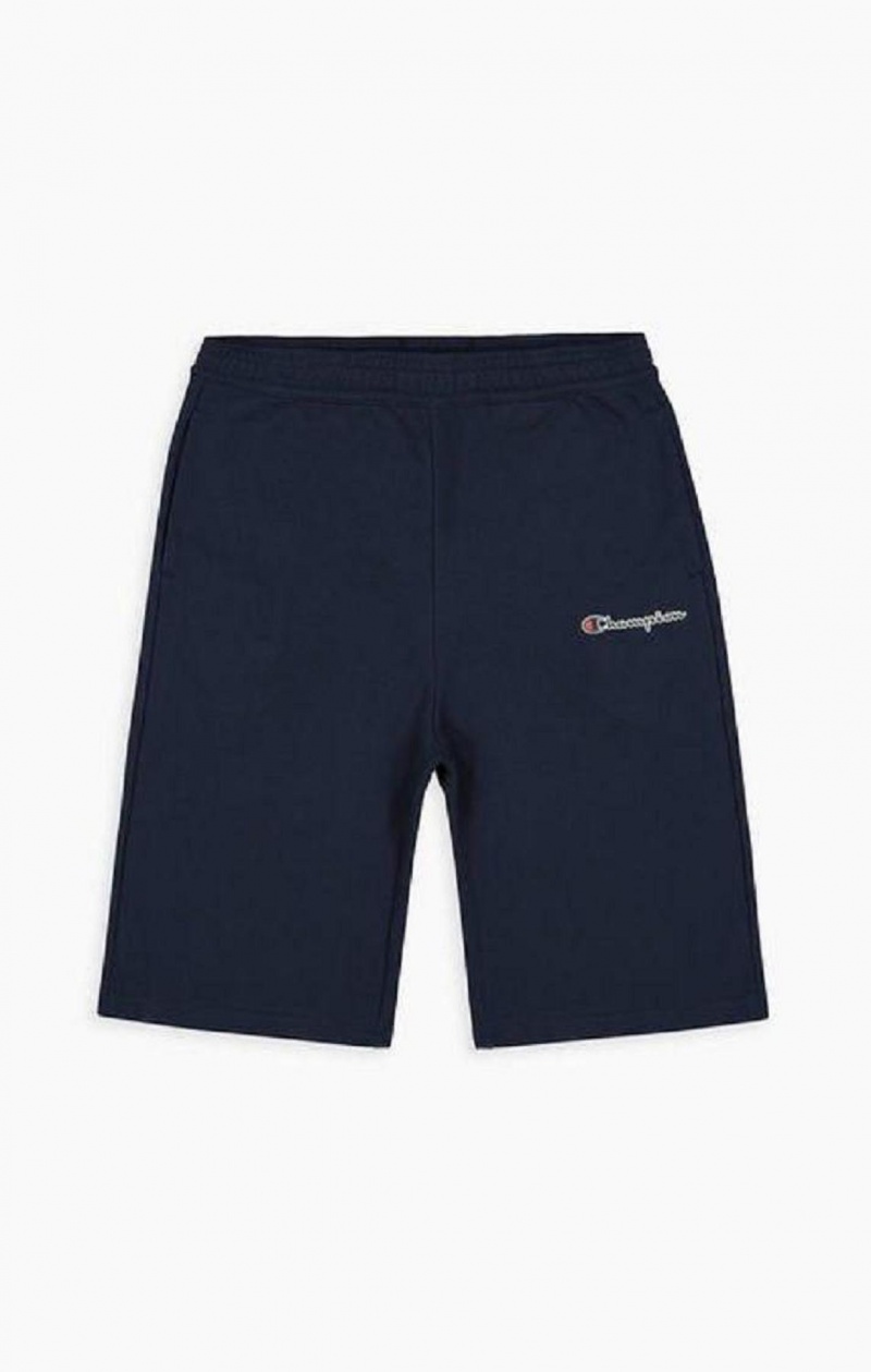 Champion Script Logo Bomull Shorts Shorts Herre Mørke Blå | 9862-PBSWA