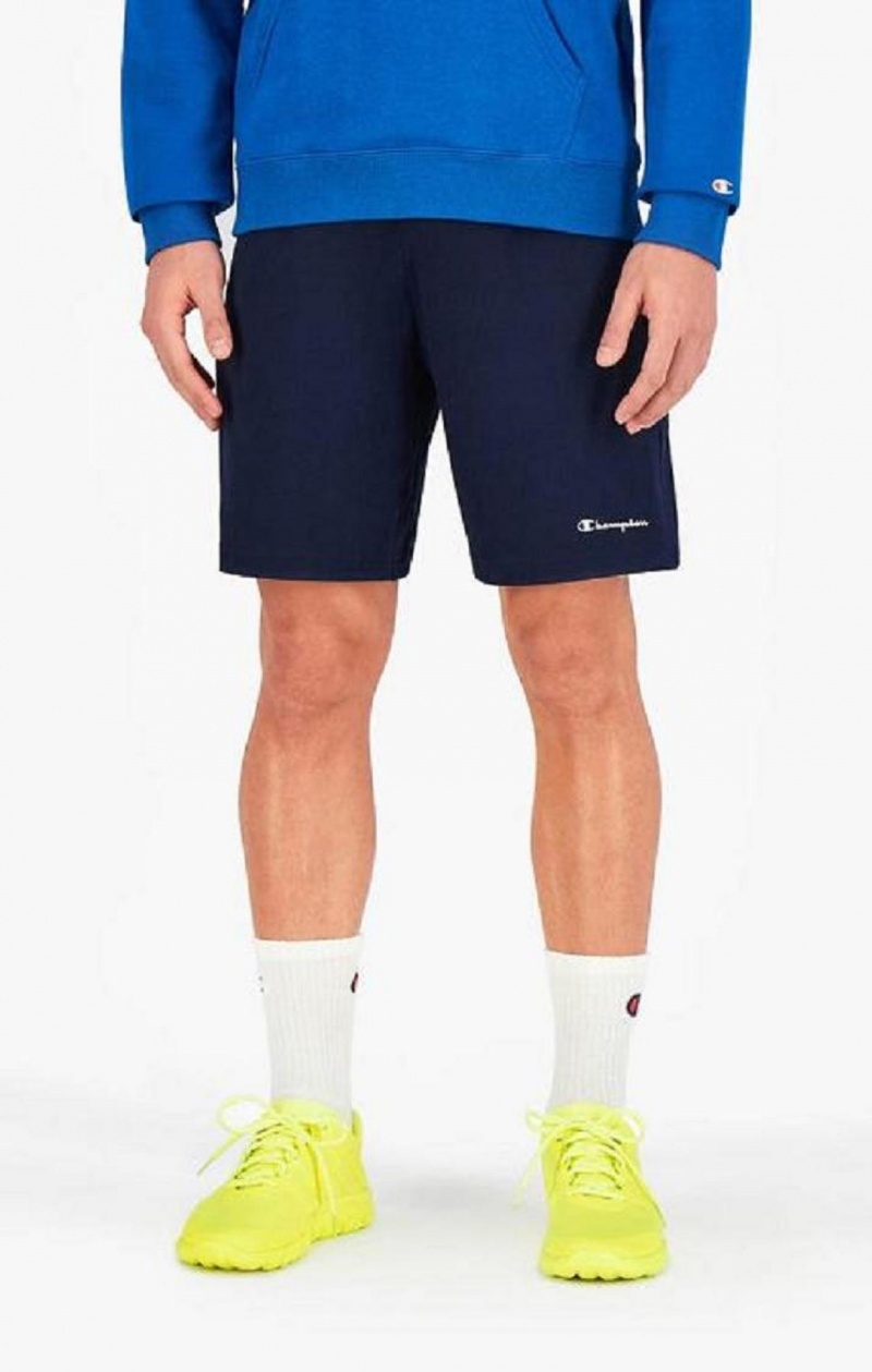 Champion Script Logo Bomull Shorts Shorts Herre Mørke Blå | 6345-YKHPM