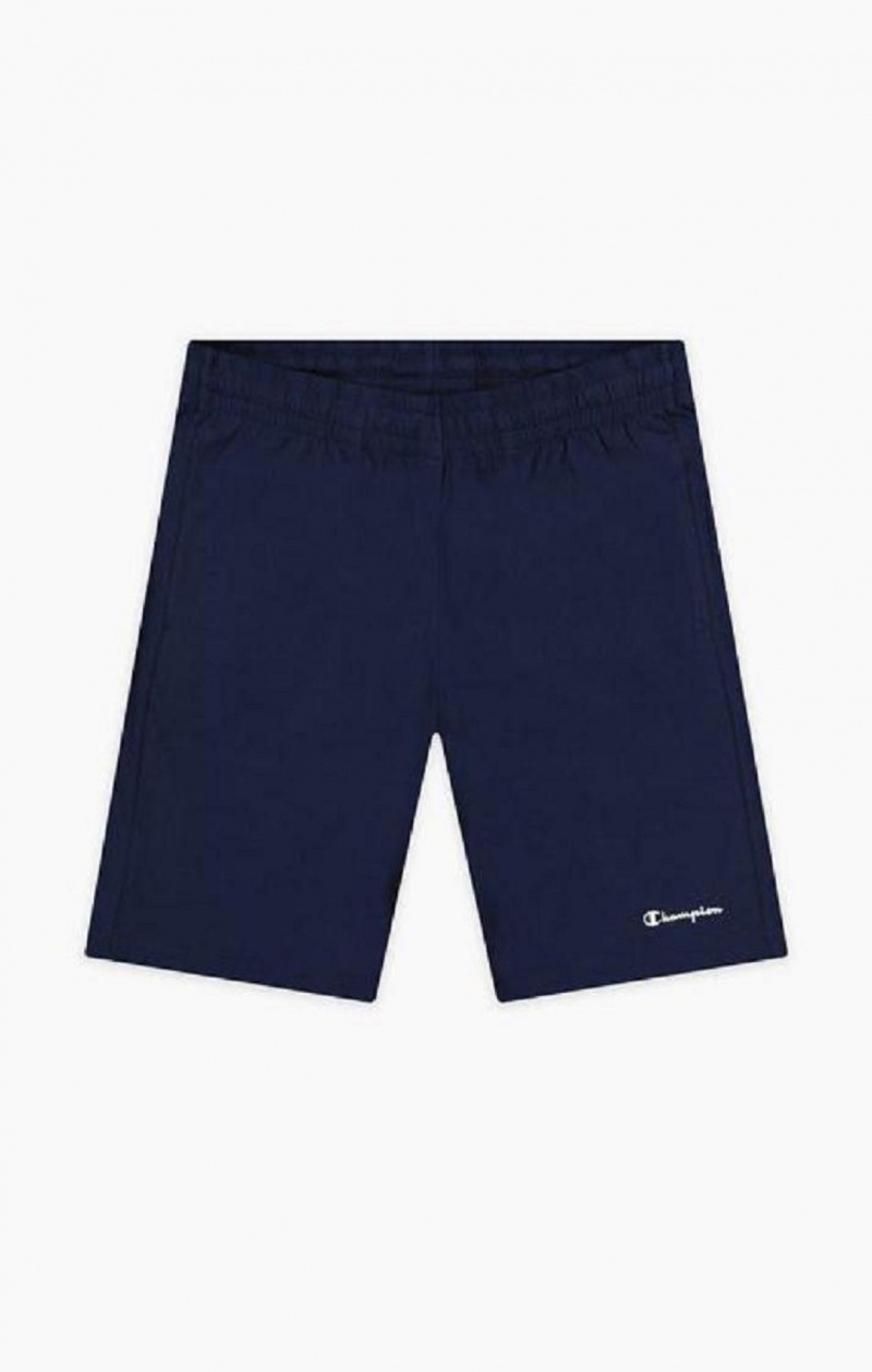 Champion Script Logo Bomull Shorts Shorts Herre Mørke Blå | 6345-YKHPM