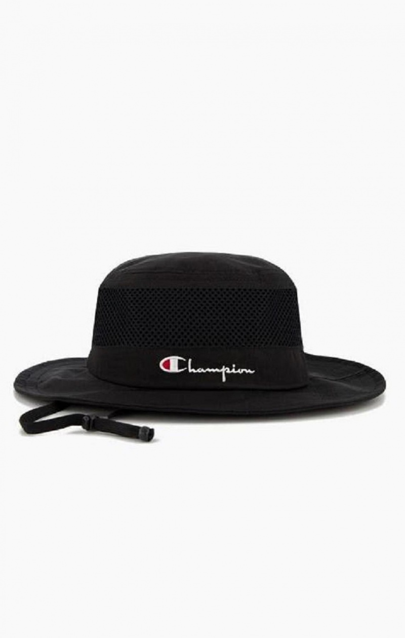 Champion Script Logo Bucket Hat Hatt Herre Svarte | 4635-THVXS