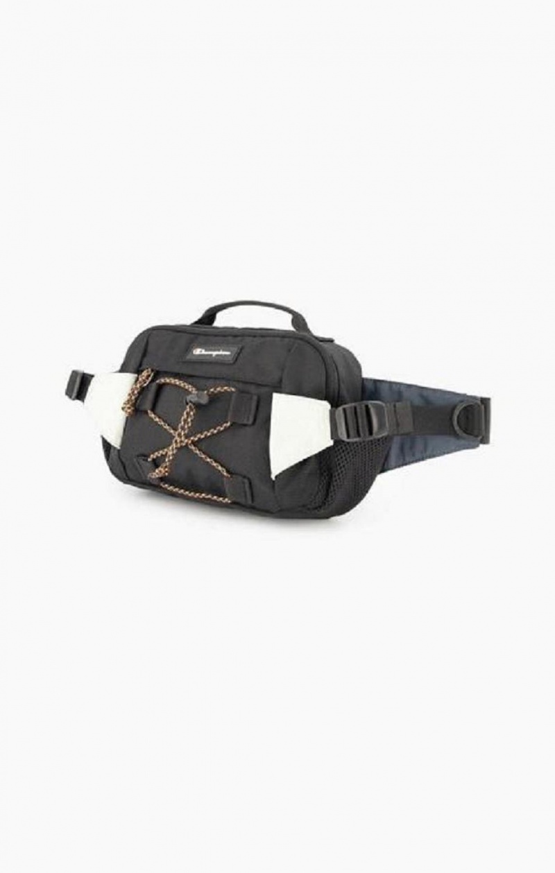 Champion Script Logo Coated Explorer Belt Bag Vesker Herre Svarte | 9350-RQBZP