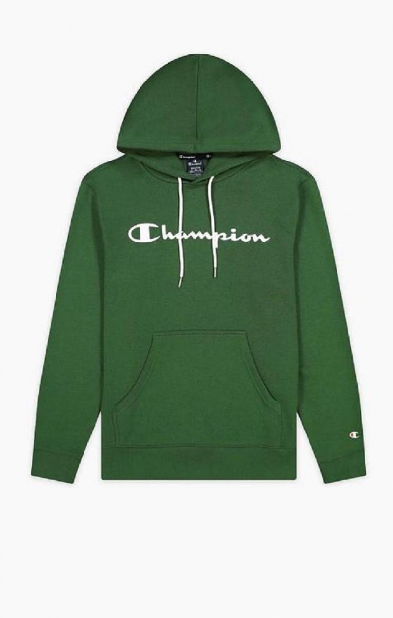 Champion Script Logo Fleece Hoodie Hettegenser Herre Lyse Grønn | 5361-JTWSP