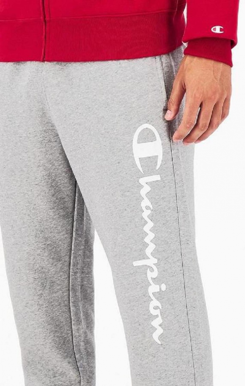 Champion Script Logo Fleece Joggers Joggebukse Herre Mørke Grå | 6543-IXTEP