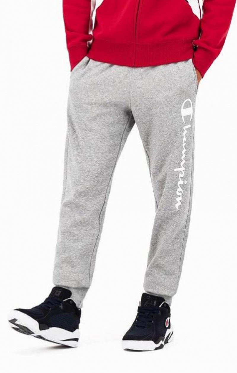 Champion Script Logo Fleece Joggers Joggebukse Herre Mørke Grå | 6543-IXTEP