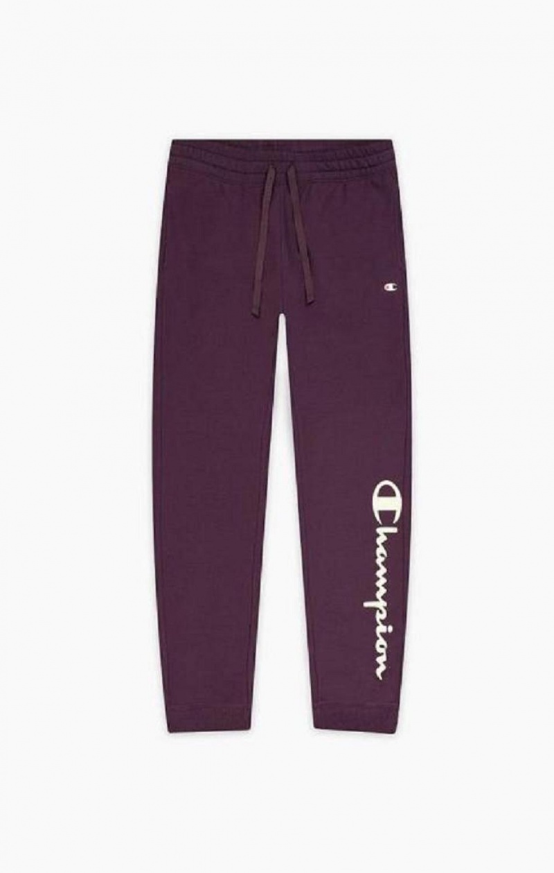 Champion Script Logo Fleece Joggers Joggebukse Dame Mørke Lilla | 2094-OATCI