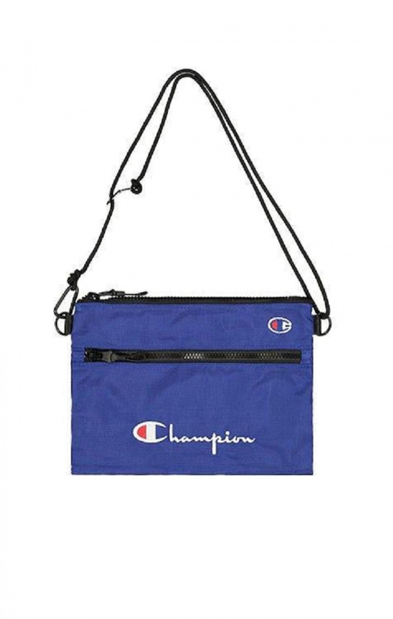 Champion Script Logo Mini Shoulder Bag Vesker Dame Blå | 1284-KYFPN