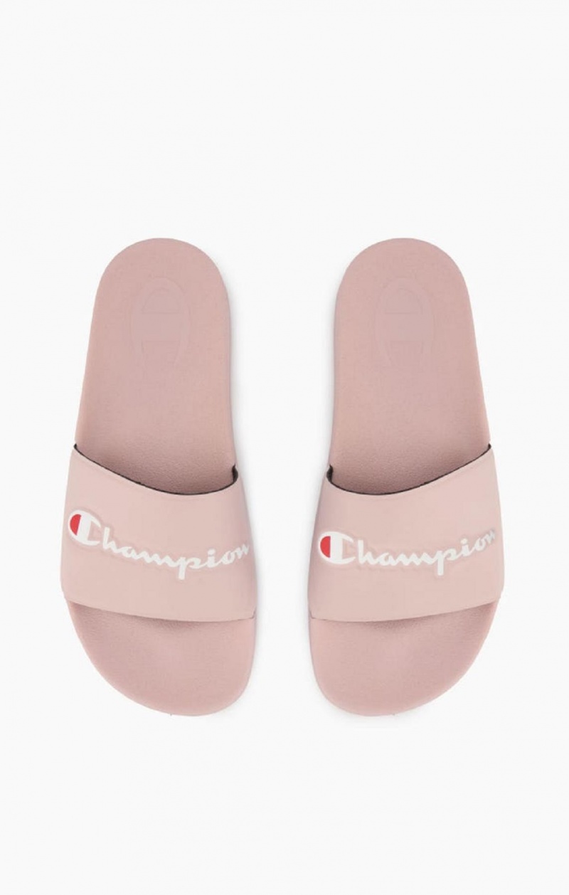 Champion Script Logo Pool Slides Badesandaler Dame Rosa | 4723-IQSJU