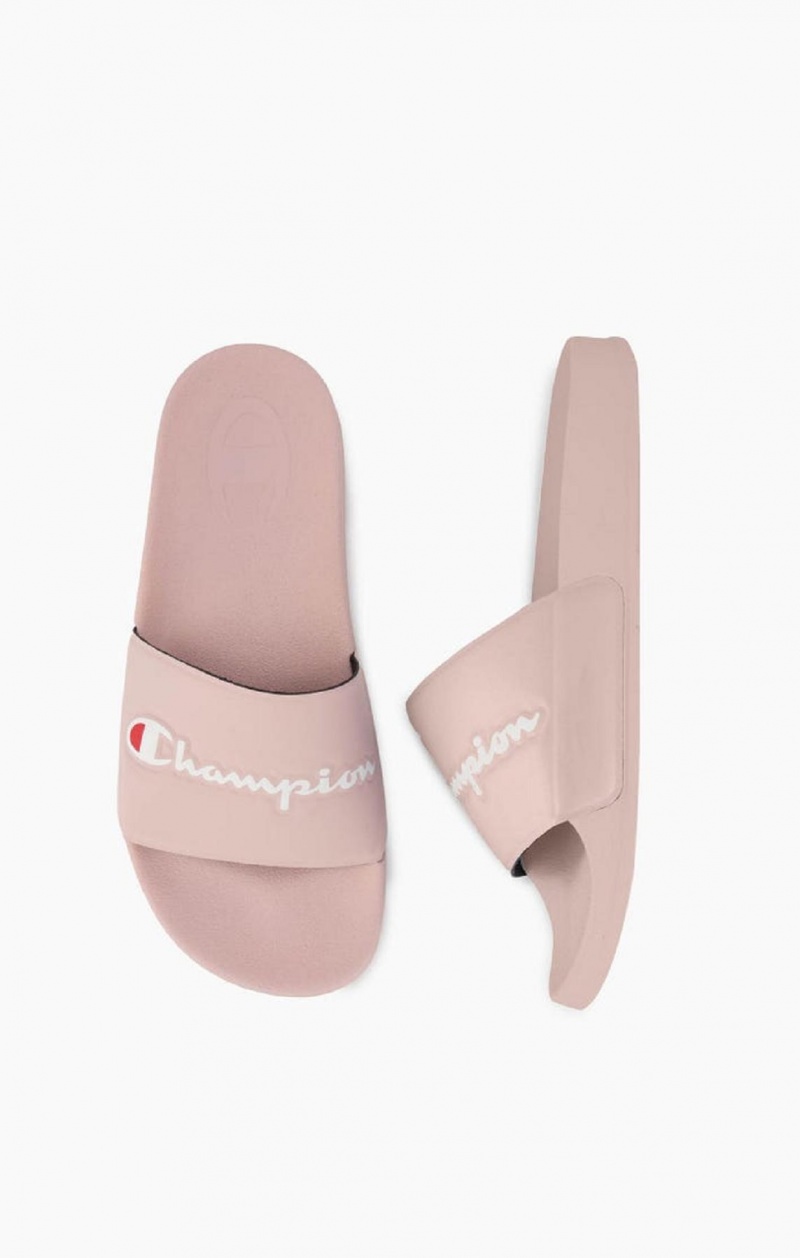 Champion Script Logo Pool Slides Badesandaler Dame Rosa | 4723-IQSJU