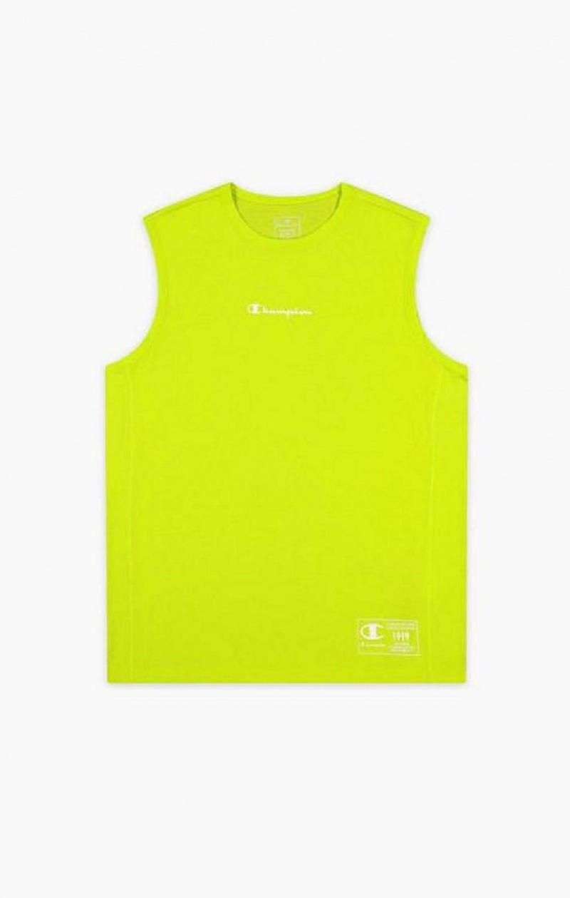 Champion Script Logo Print Jersey Tank Top T-skjorte Herre Olivengrønne Grønn | 6845-SBPAY