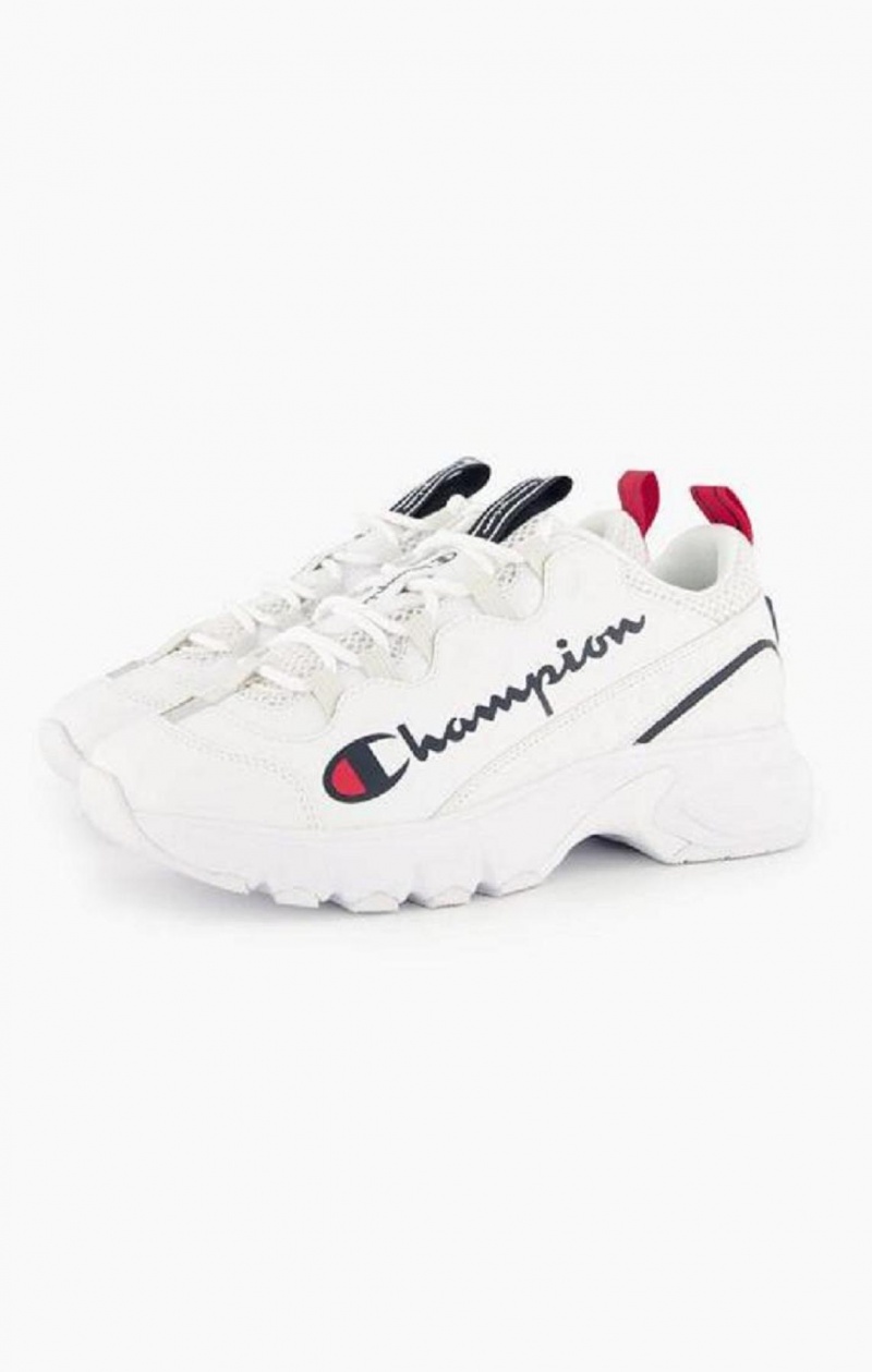 Champion Script Logo Recycled Mesh Trainers Joggesko Dame Hvite | 8702-XNGRS