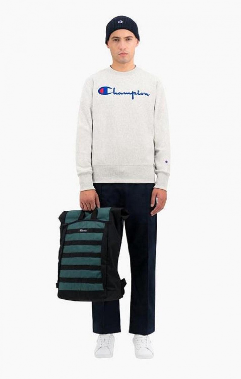 Champion Script Logo Reverse Weave Sweatshirt Gensere Herre Grå | 0942-TYHUV