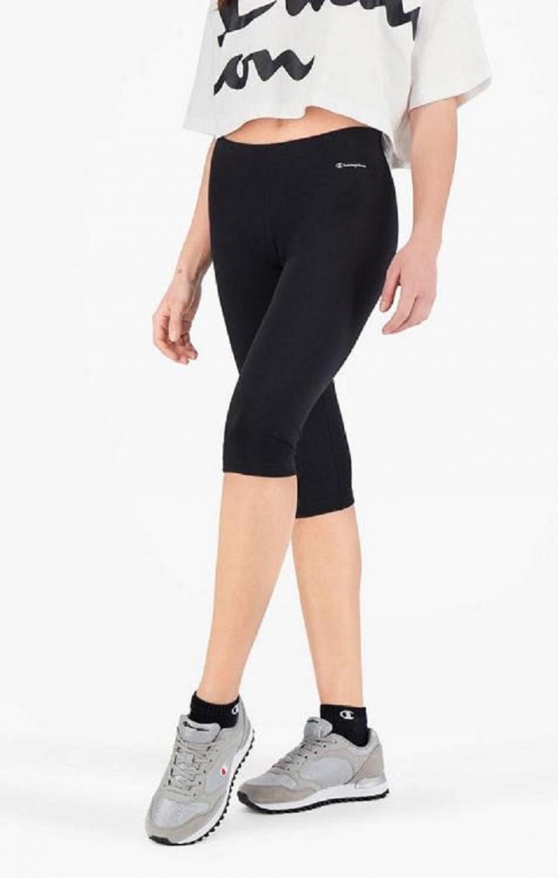 Champion Script Logo Stretch Bomull Leggings Joggebukse Dame Svarte | 2943-HWSKR