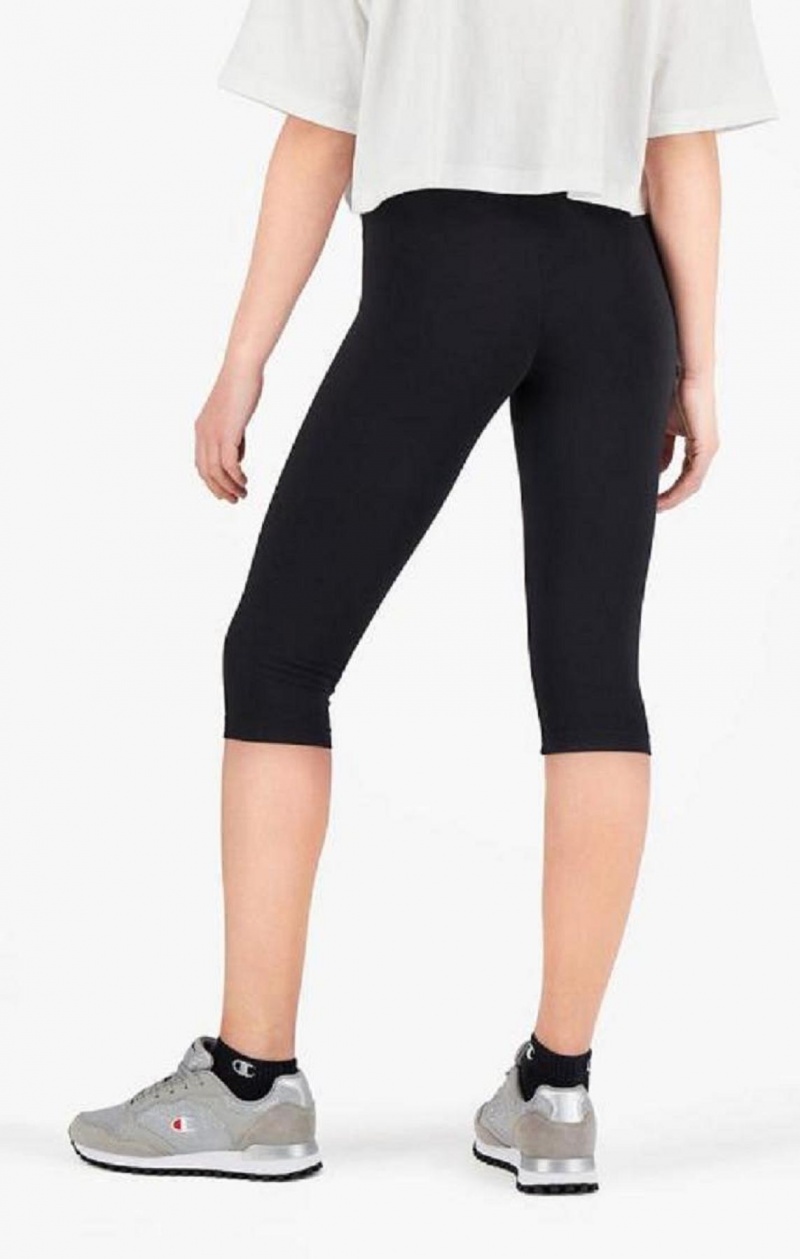 Champion Script Logo Stretch Bomull Leggings Joggebukse Dame Svarte | 2943-HWSKR