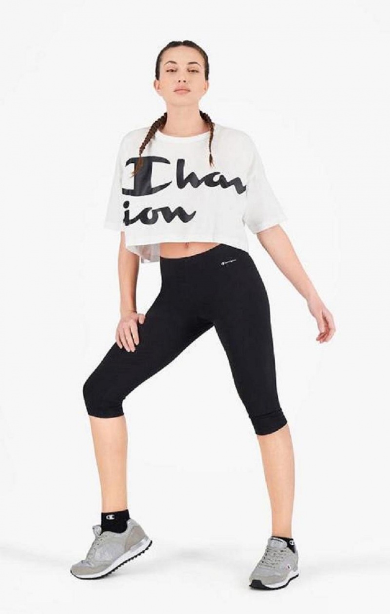 Champion Script Logo Stretch Bomull Leggings Joggebukse Dame Svarte | 2943-HWSKR