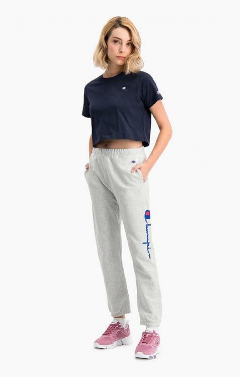 Champion Script Logo Stretch Reverse Weave Joggers Joggebukse Dame Hvite | 7536-SOBWF