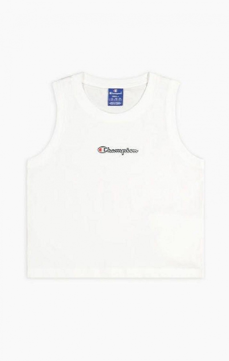 Champion Script Logo Tank Top T-skjorte Dame Hvite | 7596-VYTXE