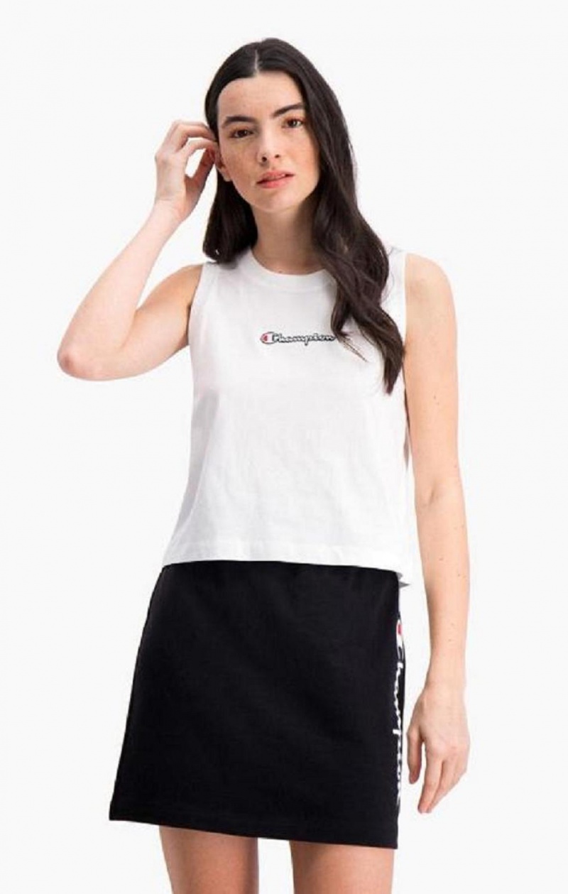 Champion Script Logo Tank Top T-skjorte Dame Hvite | 7596-VYTXE