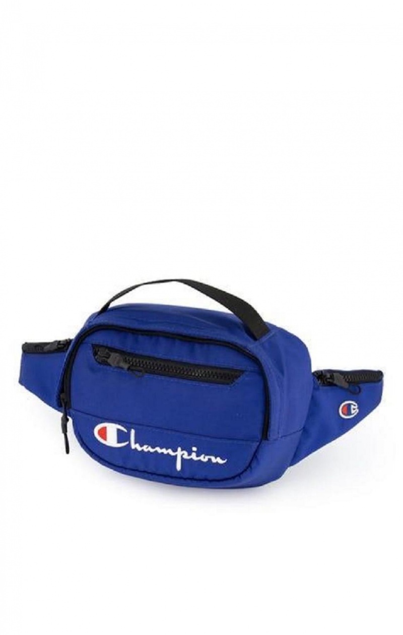 Champion Script Logo Zip Belt Bag Vesker Herre Blå | 0759-VHRKO