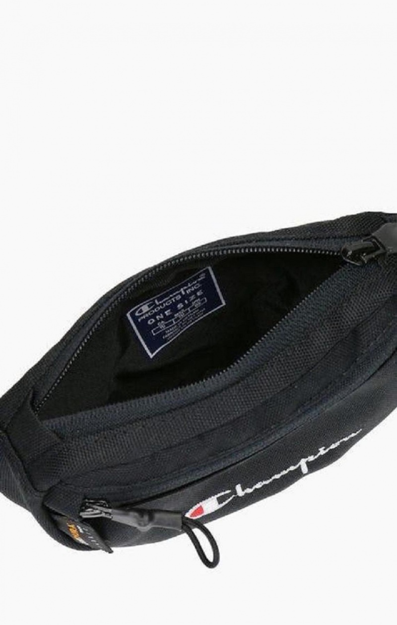 Champion Script Logo Zip Belt Bag Vesker Herre Svarte | 5683-ZJRPW