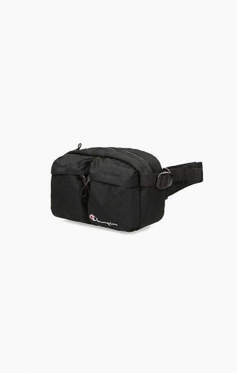 Champion Script Logo Zip Belt Bag Vesker Dame Svarte | 3921-QUNRD