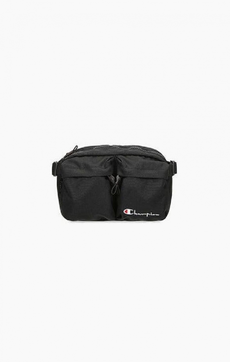 Champion Script Logo Zip Belt Bag Vesker Dame Svarte | 3921-QUNRD