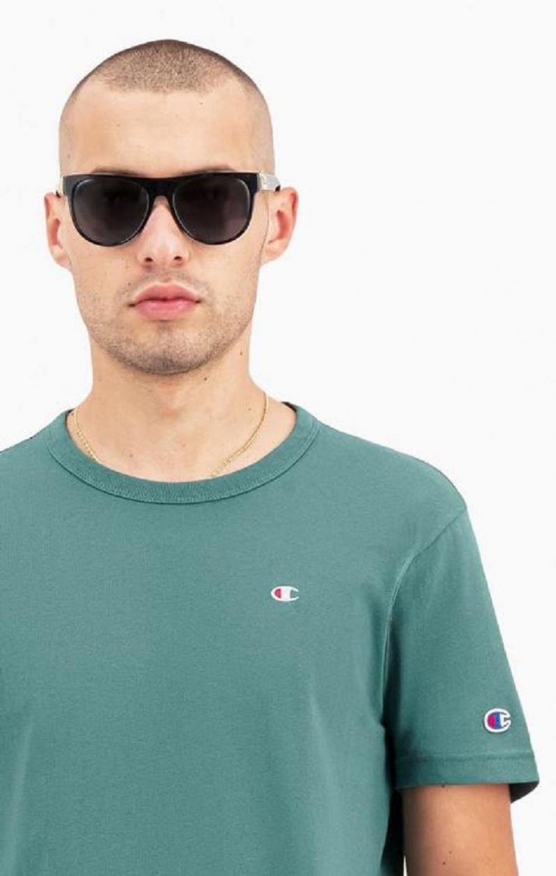 Champion Small C Logo T-Shirt T-skjorte Herre Grønn | 2348-OMRLS