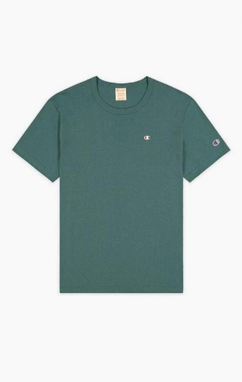 Champion Small C Logo T-Shirt T-skjorte Herre Grønn | 2348-OMRLS