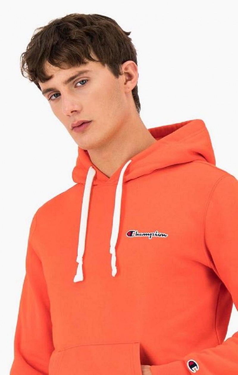 Champion Small Script Logo Hoodie Hettegenser Herre Rød | 2937-QZVEP