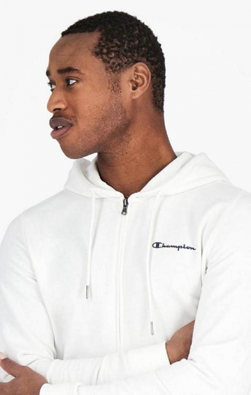 Champion Small Script Logo Hoodie Hettegenser Herre Hvite | 2109-EGZCH