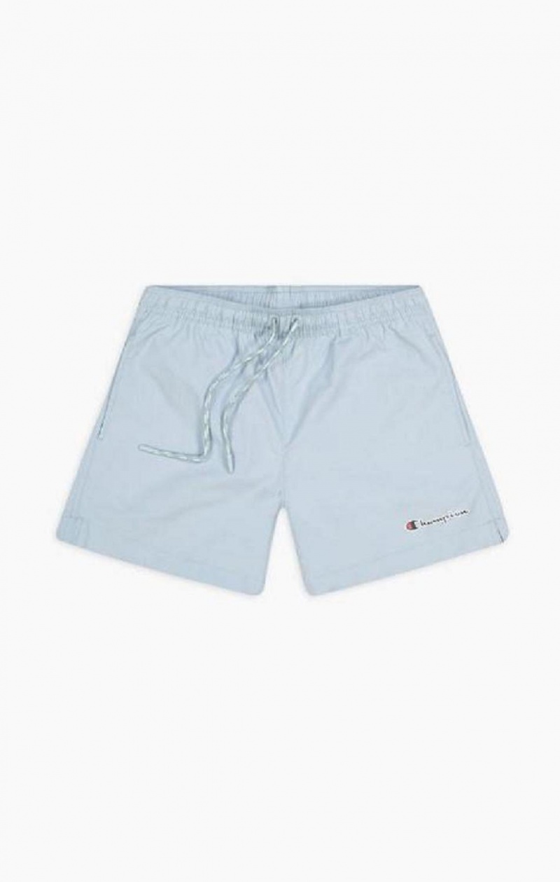 Champion Small Script Logo Pastel Swim Shorts Badetøy Herre Lyse Blå | 4210-OWLYE