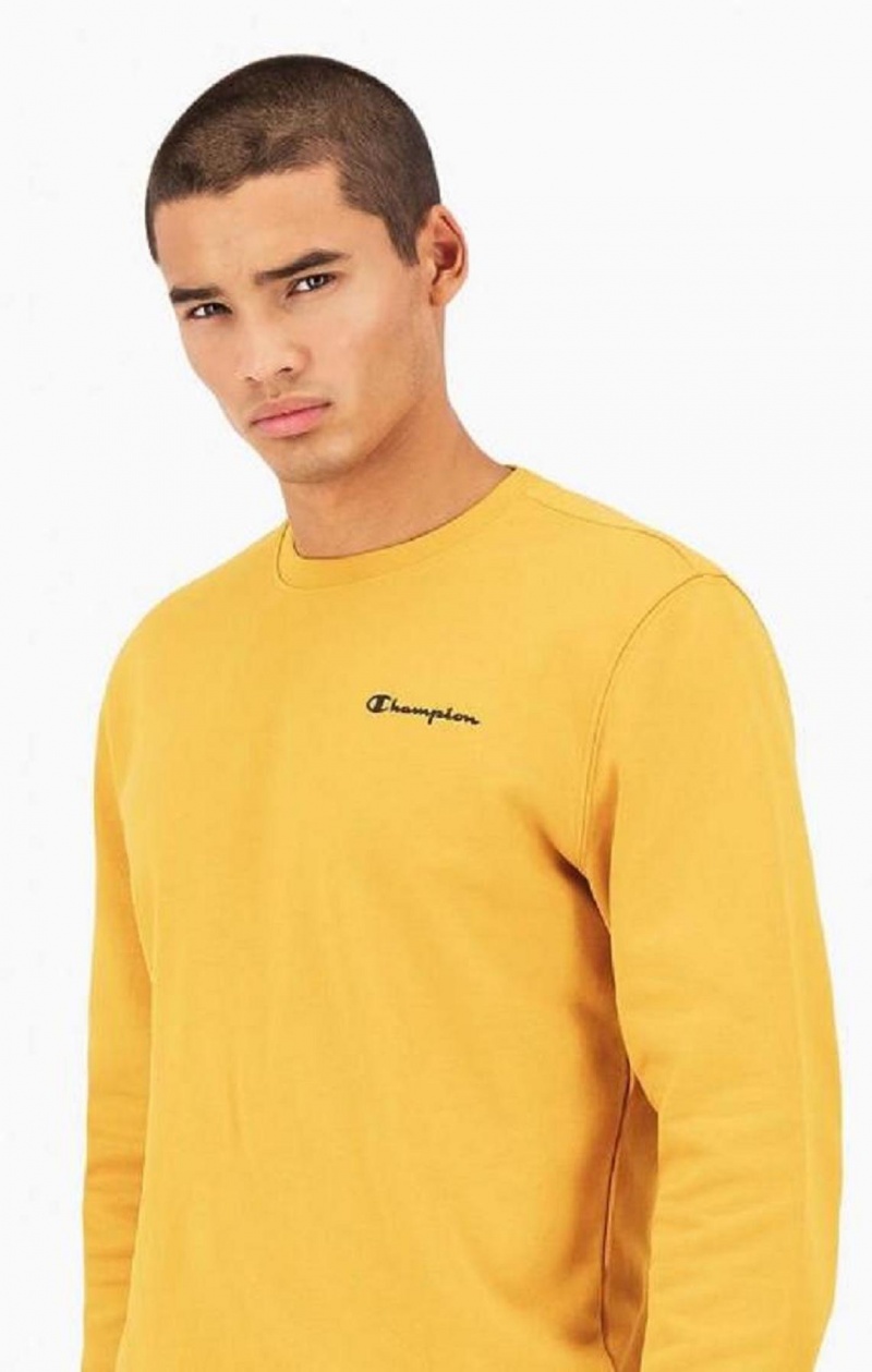 Champion Small Script Logo Sweatshirt Gensere Herre Oransje | 4691-VJNRA