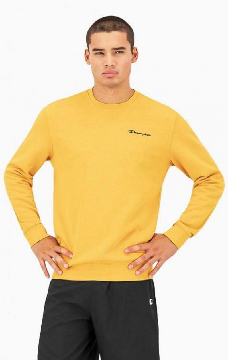 Champion Small Script Logo Sweatshirt Gensere Herre Oransje | 4691-VJNRA