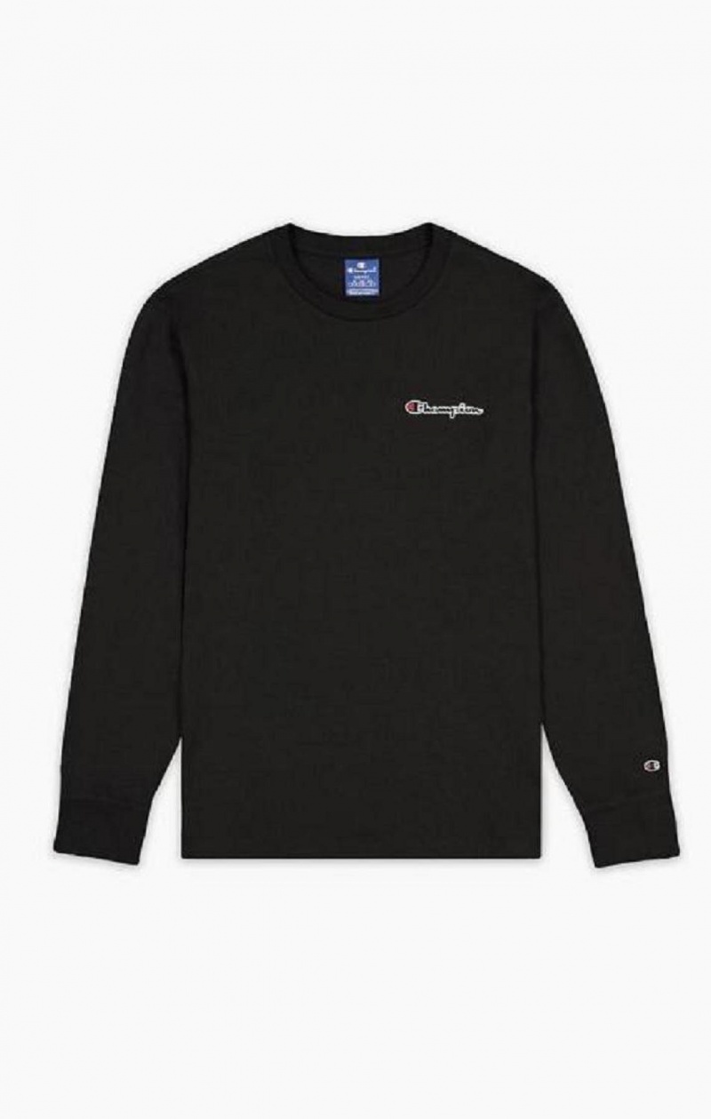 Champion Small Script Logo T-Shirt T-skjorte Herre Svarte | 3217-UJEKL