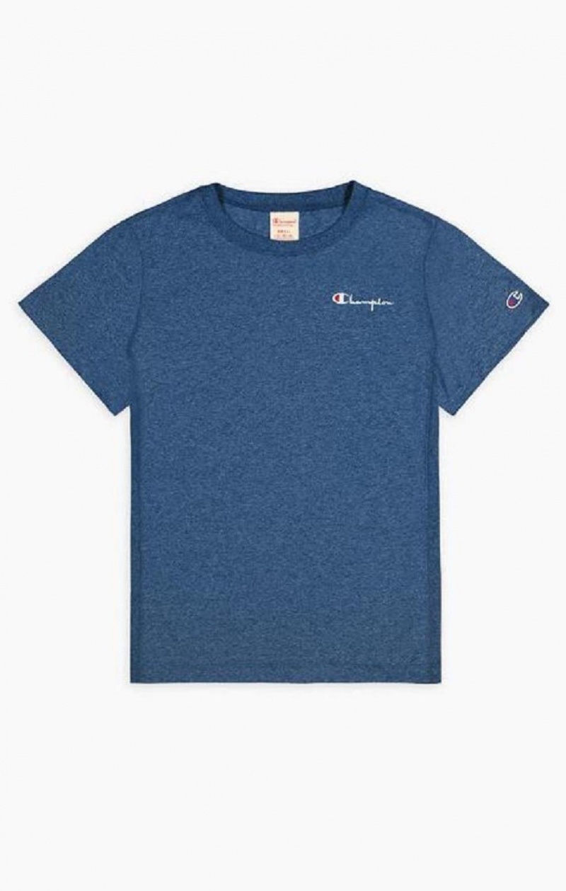 Champion Small Script Logo T-Shirt T-skjorte Dame Turkis | 8715-ETVNH