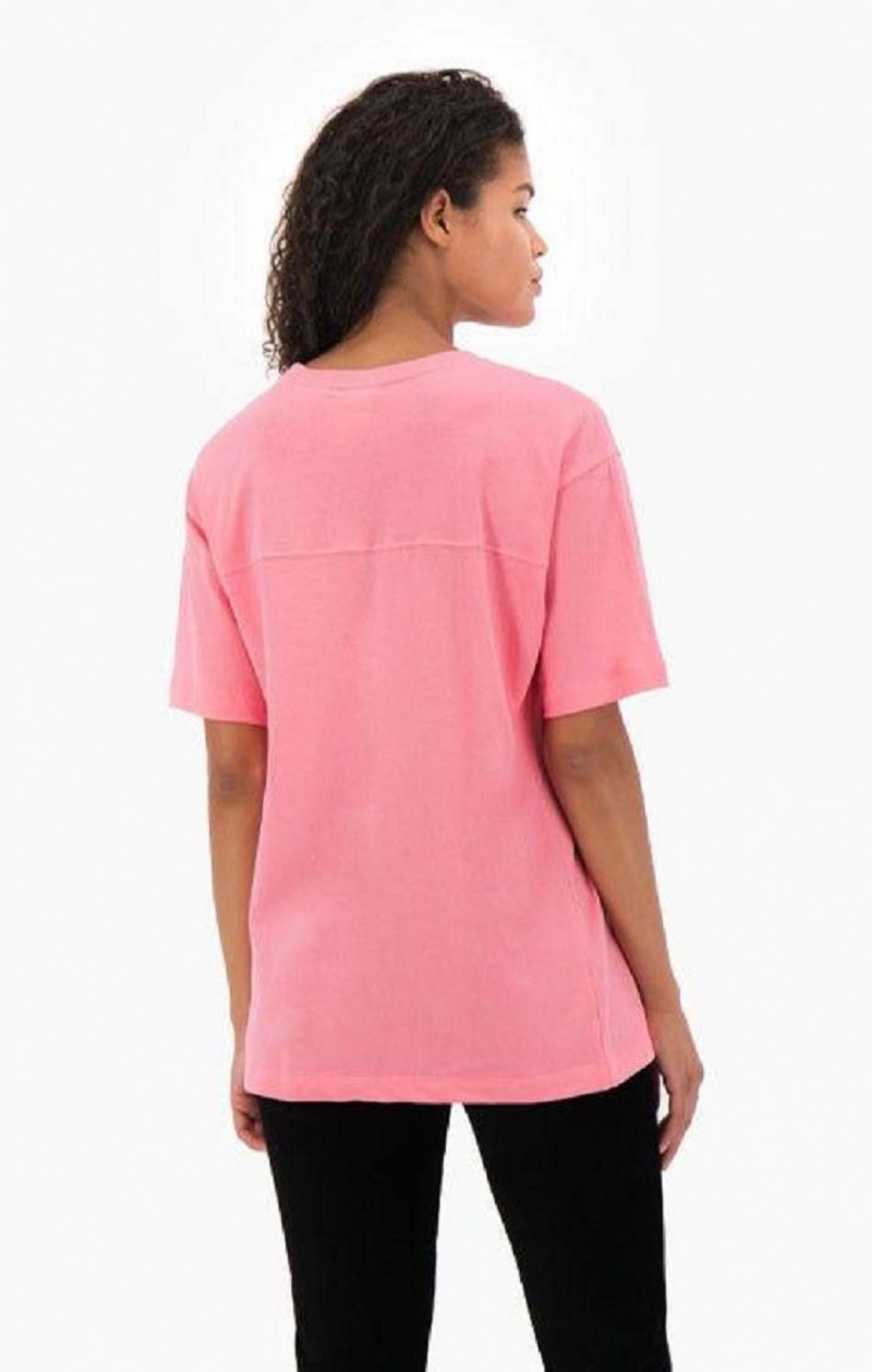 Champion Small Script Logo T-Shirt T-skjorte Dame Rosa | 2547-QIUBH