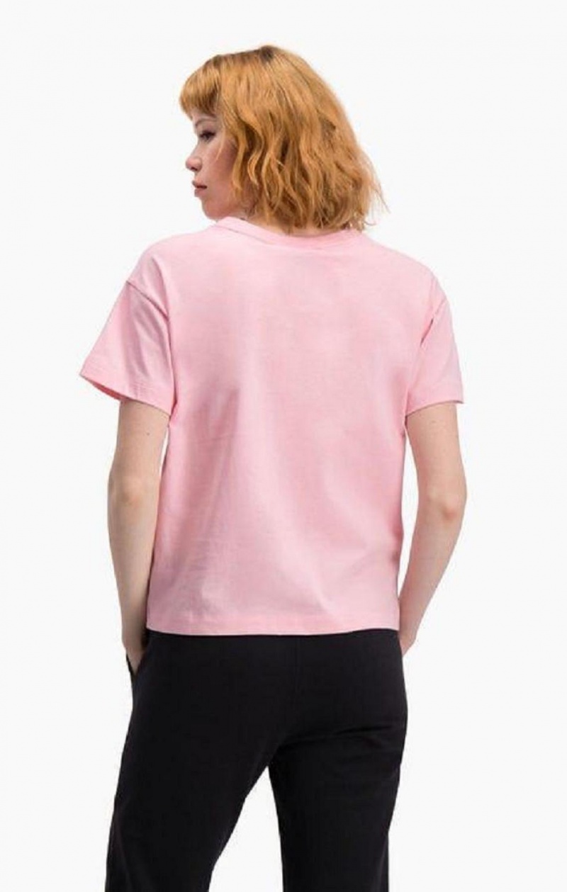 Champion Small Script Logo T-Shirt T-skjorte Dame Rosa | 1579-VCNPO