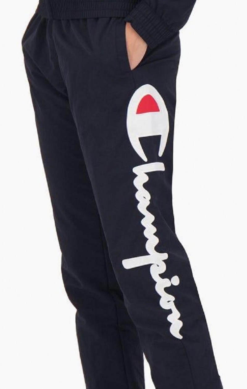 Champion Statement Script Logo Leg Track Pants Joggebukse Dame Mørke Blå | 0249-UOPDS