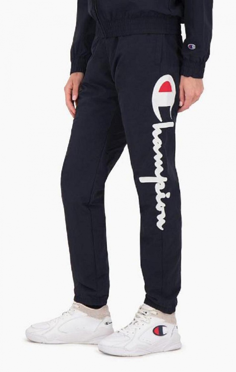 Champion Statement Script Logo Leg Track Pants Joggebukse Dame Mørke Blå | 0249-UOPDS