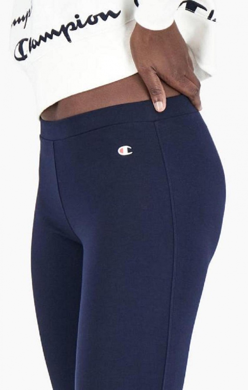 Champion Stretch Bomull Terry Leggings Joggebukse Dame Mørke Blå | 8391-QEOIS