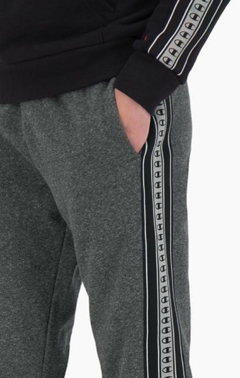 Champion Stripe C Logo Tape Bomull Terry Joggers Joggebukse Herre Mørke Grå | 6359-KHWYL